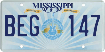 MS license plate BEG147