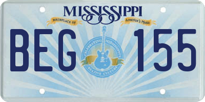 MS license plate BEG155