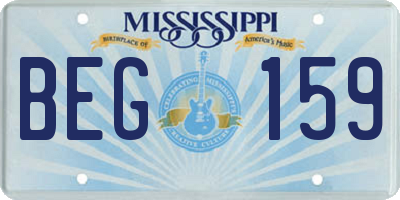 MS license plate BEG159
