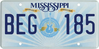 MS license plate BEG185