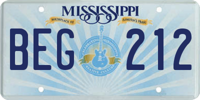 MS license plate BEG212