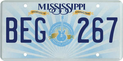 MS license plate BEG267
