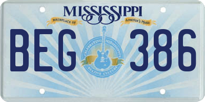 MS license plate BEG386