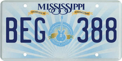 MS license plate BEG388