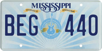 MS license plate BEG440