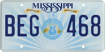 MS license plate BEG468