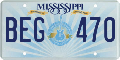 MS license plate BEG470