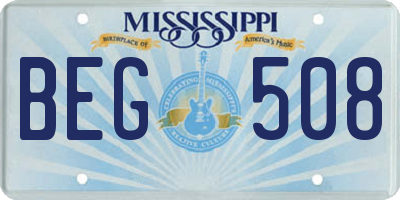 MS license plate BEG508