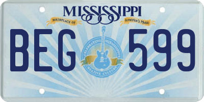 MS license plate BEG599