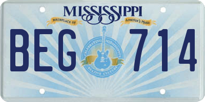 MS license plate BEG714