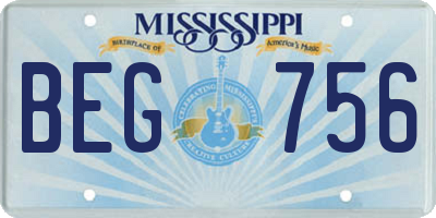 MS license plate BEG756