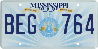 MS license plate BEG764