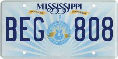 MS license plate BEG808