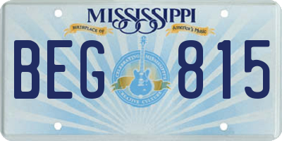 MS license plate BEG815