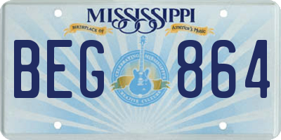 MS license plate BEG864