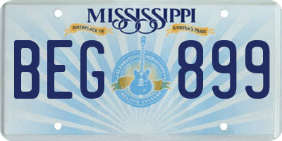 MS license plate BEG899
