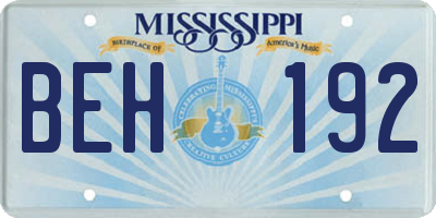 MS license plate BEH192