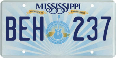 MS license plate BEH237