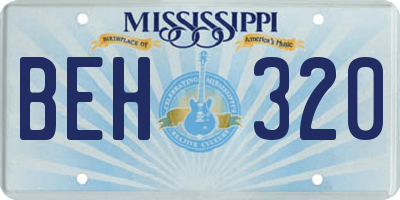 MS license plate BEH320