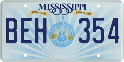 MS license plate BEH354