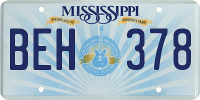 MS license plate BEH378