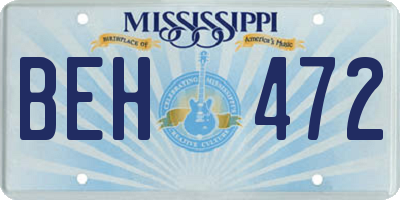 MS license plate BEH472