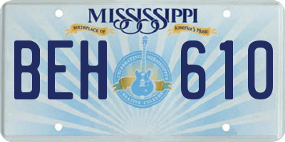 MS license plate BEH610