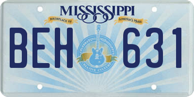 MS license plate BEH631