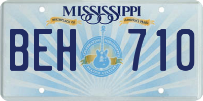 MS license plate BEH710