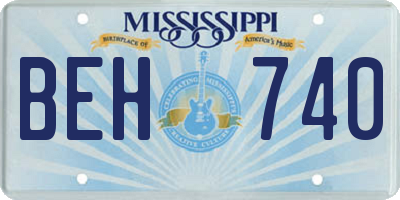 MS license plate BEH740