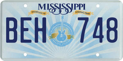 MS license plate BEH748