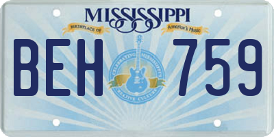 MS license plate BEH759