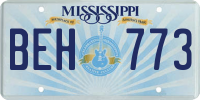 MS license plate BEH773