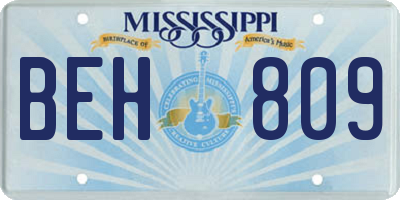 MS license plate BEH809