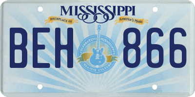 MS license plate BEH866