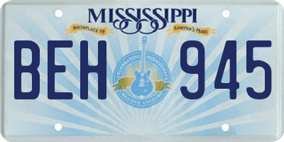 MS license plate BEH945