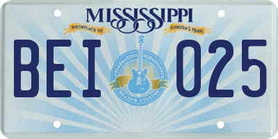 MS license plate BEI025