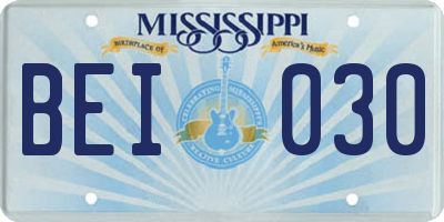 MS license plate BEI030