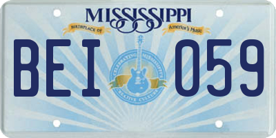 MS license plate BEI059