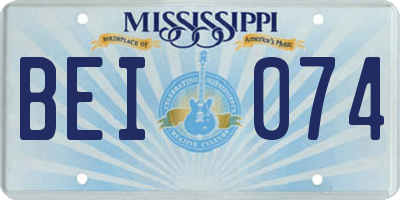 MS license plate BEI074