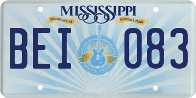 MS license plate BEI083