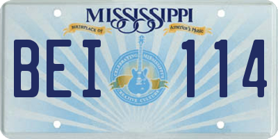 MS license plate BEI114