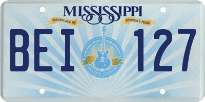 MS license plate BEI127