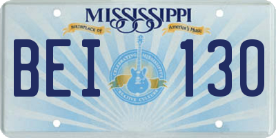MS license plate BEI130