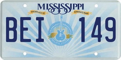 MS license plate BEI149