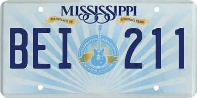 MS license plate BEI211