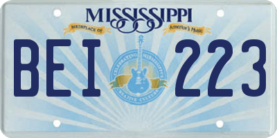 MS license plate BEI223