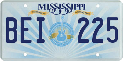 MS license plate BEI225