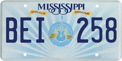 MS license plate BEI258