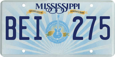 MS license plate BEI275